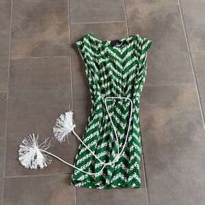 Greylin Emerald and Ivory Patterned Mini Dress
